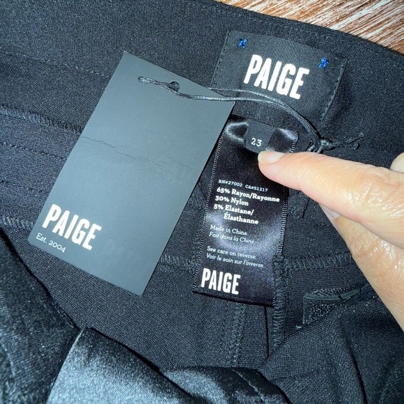 PAIGE Pants Women Size 23 Black LOS FELIZ PONTE KNIT LEATHER TRIM
SKINNY - Picture 4 of 12